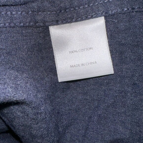 Max N Chester Signature Woven Shirt Men's Medium Navy Blue Button Up Casual - Picture 5 of 5